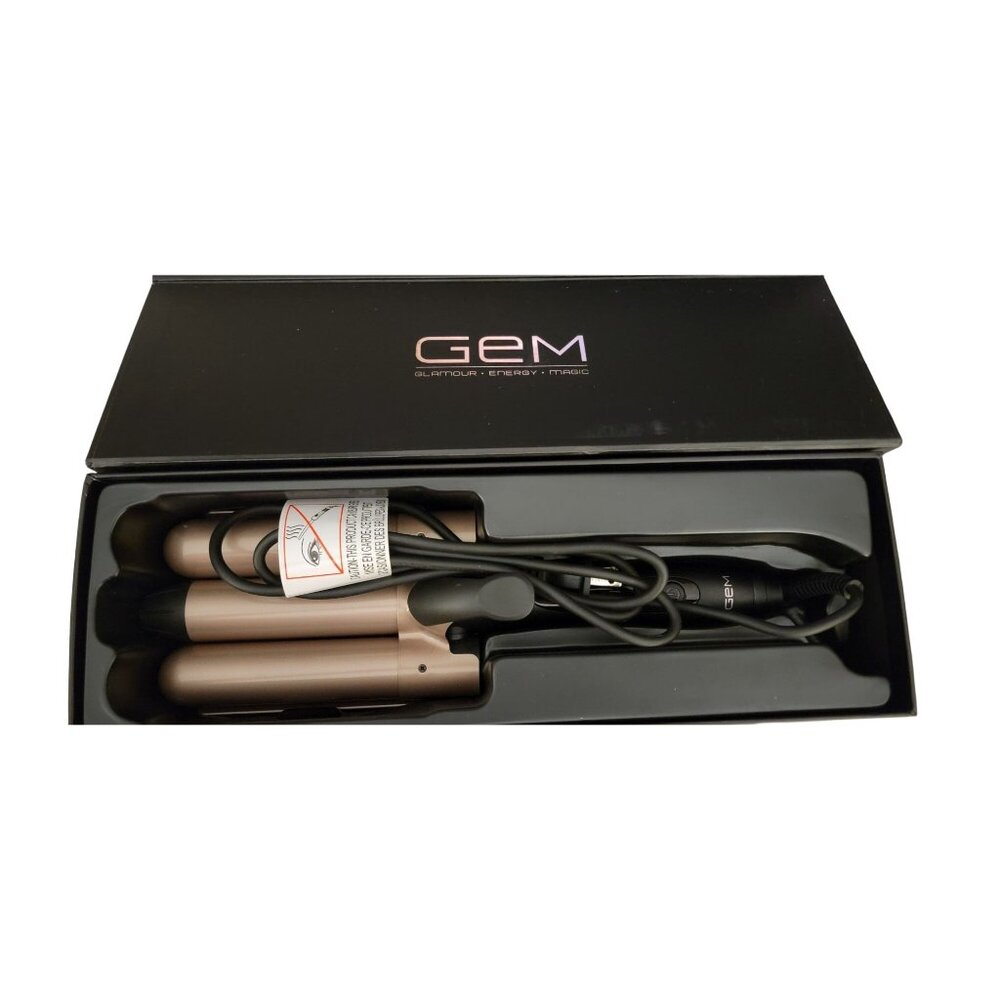 GEM Triple Barrel Hair Waver | Triple Ceramic | Dual Voltage | Rose Gold | NEW - Picture 3 of 3